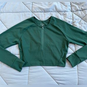Buffbunny Quarter Zip Crop Top Long Sleeve